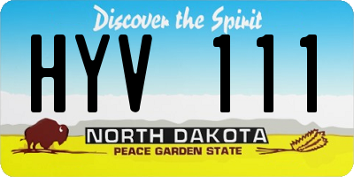 ND license plate HYV111