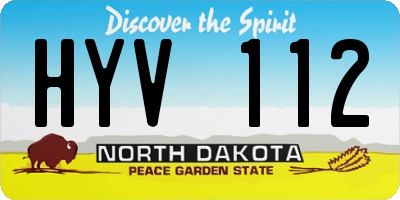 ND license plate HYV112