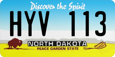 ND license plate HYV113