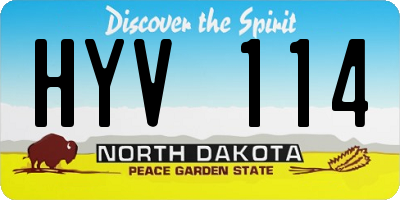 ND license plate HYV114