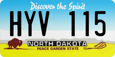 ND license plate HYV115