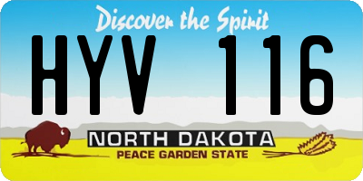 ND license plate HYV116