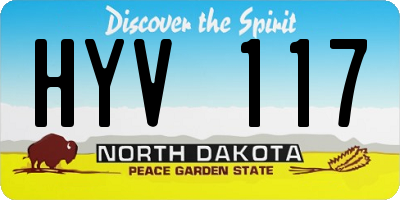 ND license plate HYV117