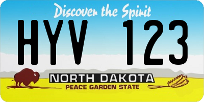 ND license plate HYV123