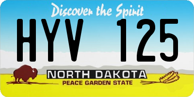 ND license plate HYV125