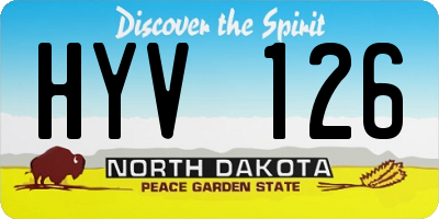 ND license plate HYV126