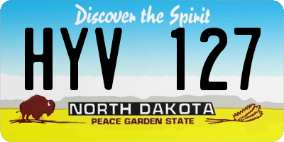 ND license plate HYV127