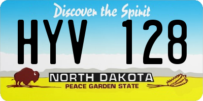 ND license plate HYV128