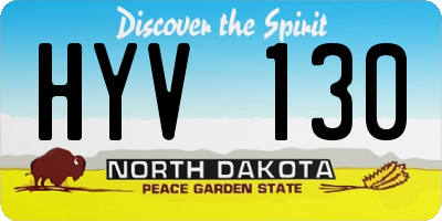ND license plate HYV130
