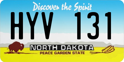 ND license plate HYV131