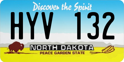ND license plate HYV132