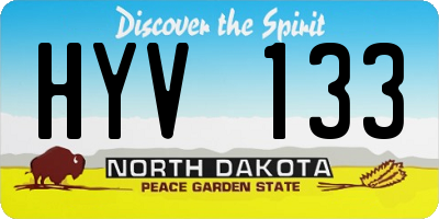 ND license plate HYV133