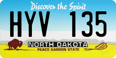 ND license plate HYV135
