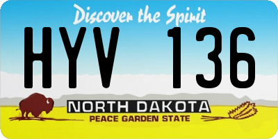 ND license plate HYV136