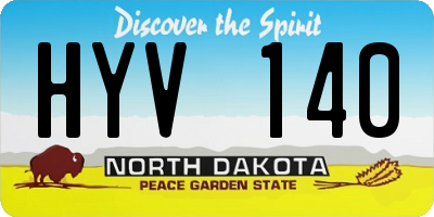 ND license plate HYV140