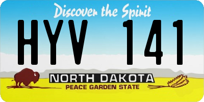 ND license plate HYV141