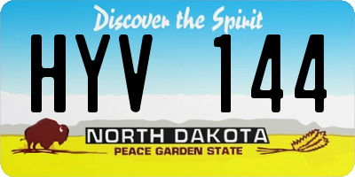 ND license plate HYV144