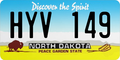 ND license plate HYV149