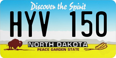 ND license plate HYV150