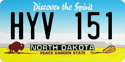 ND license plate HYV151