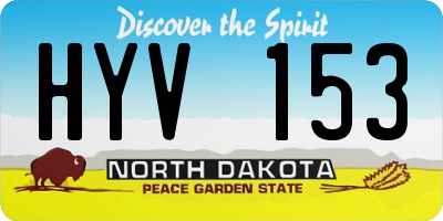 ND license plate HYV153
