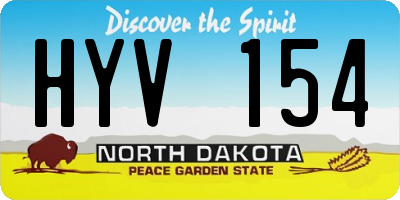 ND license plate HYV154