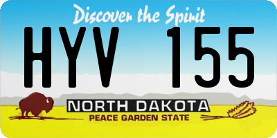 ND license plate HYV155