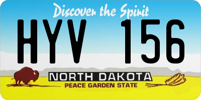 ND license plate HYV156