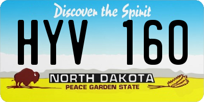 ND license plate HYV160