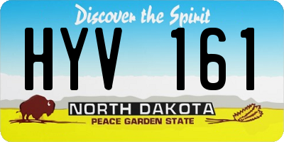 ND license plate HYV161