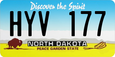 ND license plate HYV177