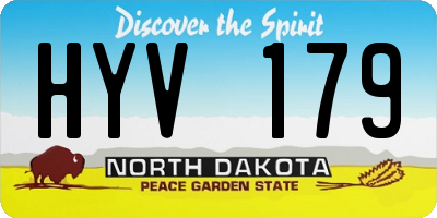 ND license plate HYV179