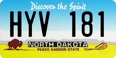 ND license plate HYV181