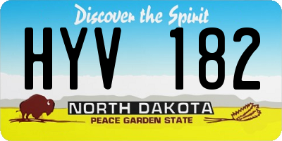 ND license plate HYV182