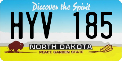 ND license plate HYV185