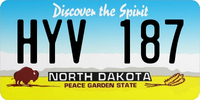 ND license plate HYV187