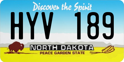 ND license plate HYV189