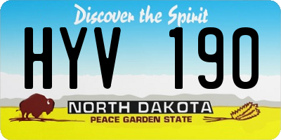 ND license plate HYV190