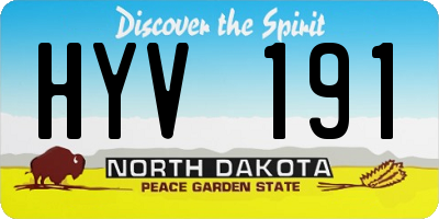 ND license plate HYV191