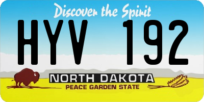 ND license plate HYV192
