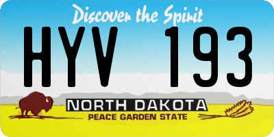 ND license plate HYV193