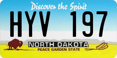 ND license plate HYV197