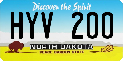 ND license plate HYV200