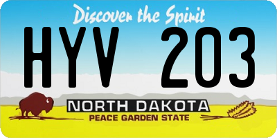 ND license plate HYV203