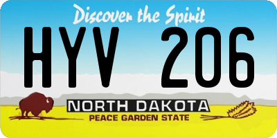 ND license plate HYV206