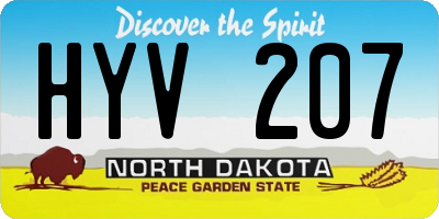 ND license plate HYV207
