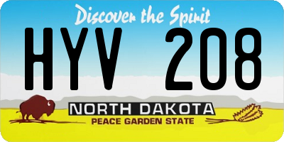 ND license plate HYV208
