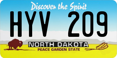 ND license plate HYV209