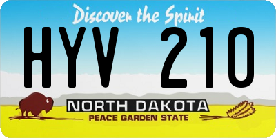 ND license plate HYV210