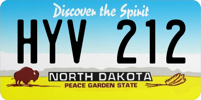 ND license plate HYV212